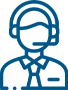 Blue Icon Of A Man With A Headset