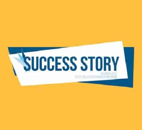 The Success Story Logo In A Vibrant Yellow Background