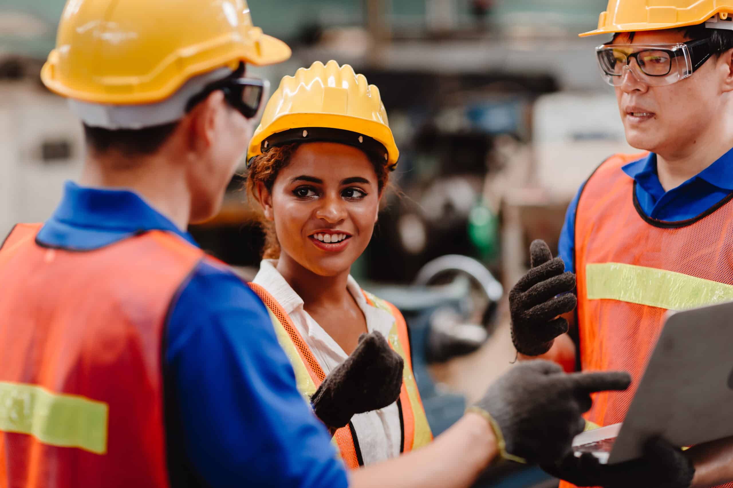 engineer team working together