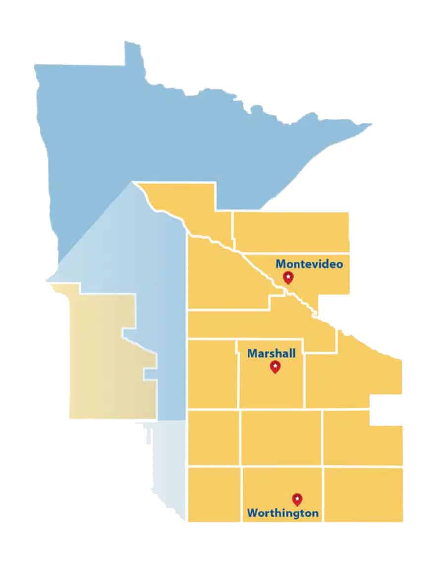SW MN private industry council territory map