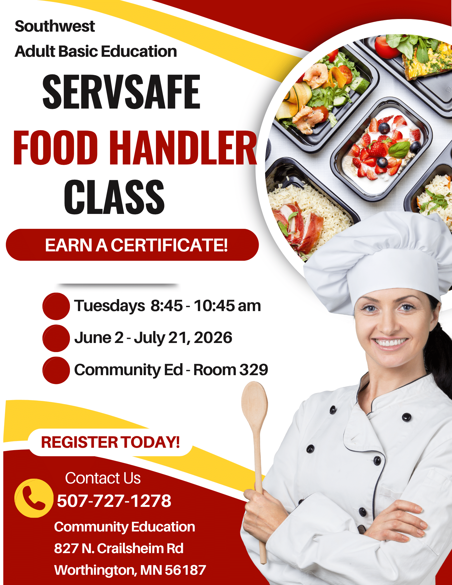 servsafe class flyer summer 2026
