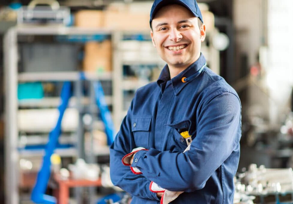 smiling mechanic portrait